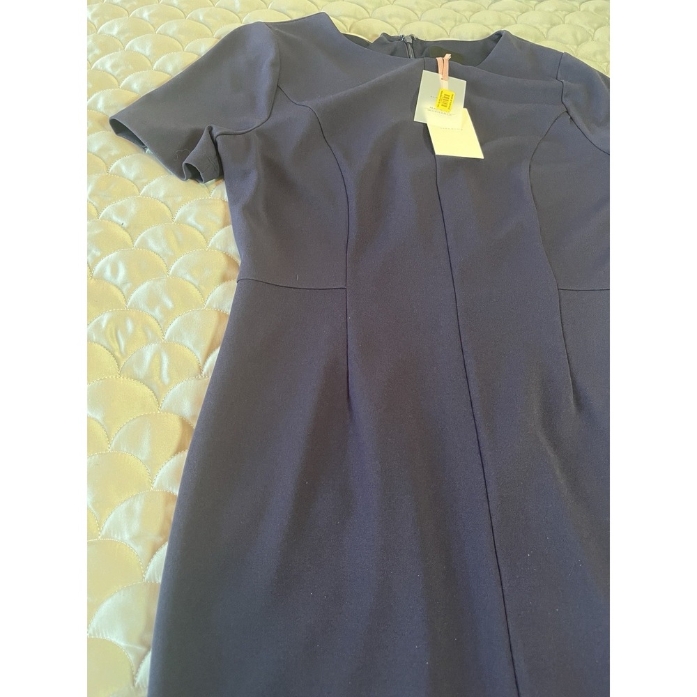 Alex Marie Women's L Small Blue Short Sleeve Lined Career Dress New With Tags - Picture 3 of 7